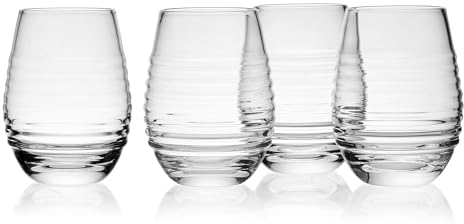 Mikasa Ciara Set of 4 Stemless Red White Wine Glasses, 18 Ounce