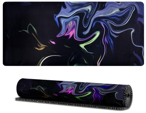 Gaming musmatta XXL 900 x 400 mm vattentät musmatta artistic curve skrivbordsmatta halkskydd förbättrad precision stor halkfri musmatta för PC, MacBook, bärbar dator