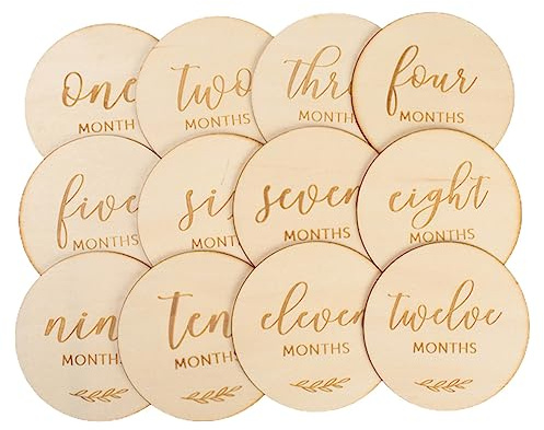 OSOLADY Cartes de Naissance Bois Cartes Commémoratives Mensuelles Accessoires Photo