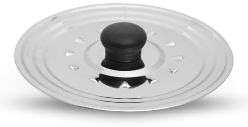PARENCE.- Couvercle de Cuisine en Acier Inoxydable 16/18/20/22/24 - Couvercle Anti Projection avec Trous Vapeur et Poignée Ergonomique - Poêle Marmite et Casserole 25cm, Argenté
