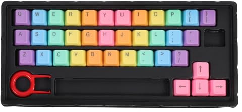 MOLUCKFU Kit de Teclas de Teclado Mecánico OEM 37 Piezas Abs Colorido Arcoíris para PC Accesorios de Teclado para Usuarios DIY Teclas Resistentes y Decorativas para Mecánicos