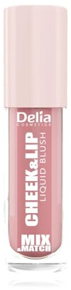 Delia Cosmetics – Mix & Match – Cheeck & Lip 01 - Blush Liquido per Guance e Labbra – Blush in Crema – Tonalità Naturale – Finish Satinato – Formula Vegana – 4 ml