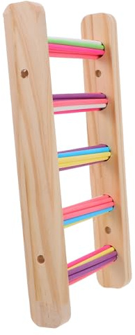 Lurrose 3pezzi Scala per Uccelli in Legno Supporto per Arrampicata e Altalena per Pappagalli Giocattolo Trespolo per Esercizi Fisici e Mentali Scala per Gabbia per Uccelli Hardware