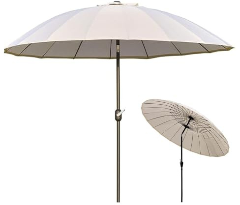 VUBYSG 8.9ft Patio Umbrella with Tilt & Crank - Portable Market Umbrella for Beach Garden Deck and Pool - Ideal Sun Shade Solution for Backyard Relaxation,Beige-2.7m/,Beige-2.7m/8.9ft
