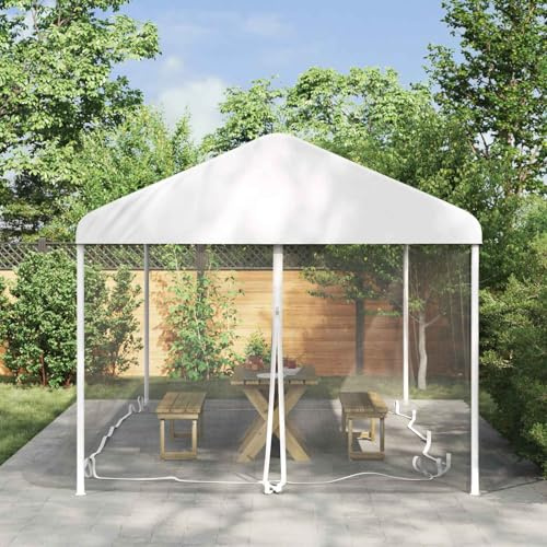 Mangloder Moustiquaire pour Tonnelle 220 Mesh Blanc 6x3x2m Polyester Respirant Fermeture Éclair Extérieur Terrasse Balcon Camping