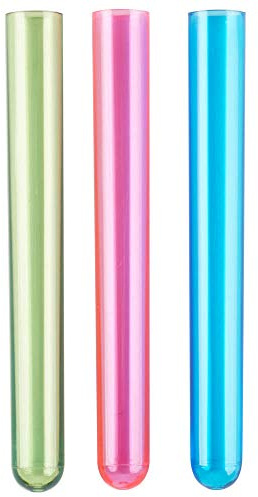 BWS 5 5/8 Assorted Neon Colors Blue Green Pink Plastic Test Tube Party Shot Glass Shooter Drink Dessert Appetizer Catering Disposable Cups, Case of 1000