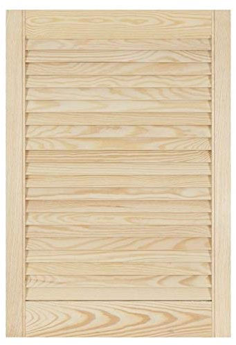 Puerta de lumbrera Madera de pino Abierta Listo para pintar Puertas internas de armario Louvre Puertas de armario con listones Varios tamaños (720 mm (28.4 ) de altura 494 mm (17.2 ) de ancho)