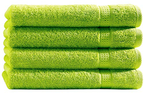 Top Fuel Fashion 4er Pack Handtuch Elegance 28031 50x100 cm Frottier Baumwolle apfelgrün (grün)