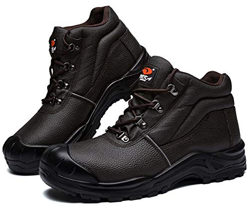 DRKA Water Resistant Steel Toe Work Boots For Men,6'' EH-Rated Safety Boots(19977-dkbrn-11)