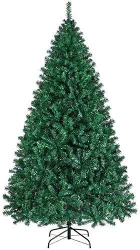 Yaheetech Albero di Natale 219 cm Artificiale Automatico Folto Realistico 1446 Rami Incernierati Supporto in Metallo Pieghevole Decorazioni per Casa Negozio