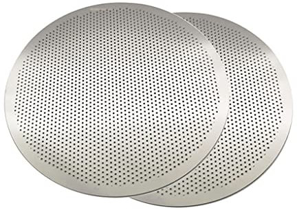 Amindz 2 Piezas Filtros de Café de Acero Inoxidable,Filtros de Café Reutilizables Premium,Filtros de Disco de Metal de Café,Pantalla Universal de Filtro para Cafetera