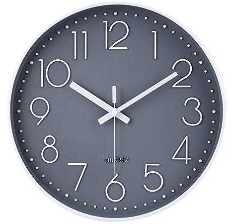 jomparis 40cm Large Wall Clock,Modern Style Silent Wall Clocks for Living Room Kitchen Office Decor(Grey)