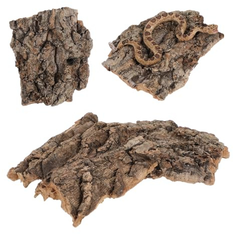 Zerodeko DéCoration d'escalade pour Reptiles Lot De 4 Plateformes en ÉCorce De LièGe Accessoires pour Terrarium Cachette Naturelle pour LéZards CaméLéOns Et Tortues