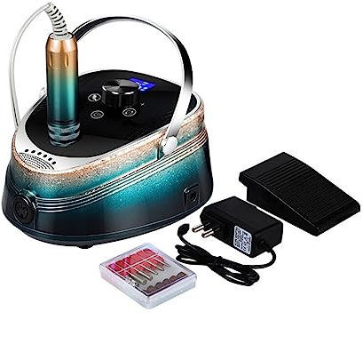 FHPEWXDG Taladro eléctrico para uñas, Taladro para uñas Recargable, pulidor de uñas en Gel de 35000 RPM, Taladro portátil para uñas para manicura, fresadora para uñas de Gel, manicura