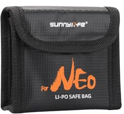 Hooshion Battery Explosion-Proof Bag for DJI NEO, Fireproof Explosionproof Lipo Guard Bag, Lithium Battery Safety Storage Bag, for Storage & Charging (L-3 batteries)