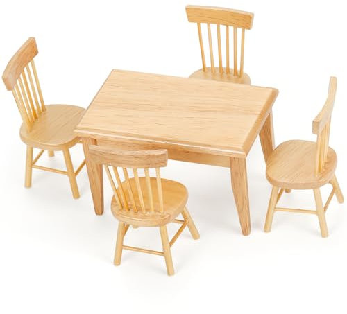 Puppenhaus Möbel,Miniatur Tisch und Stühle Miniatur Möbel Wichtel Tisch Wichtel Möbel Puppenhaus Zubehör Wichtel Stuhl Miniatur Tisch Back Zubehör