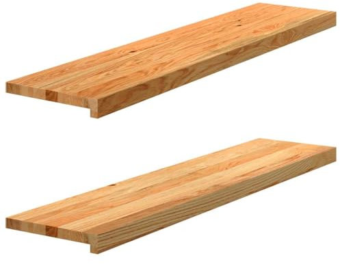 vidaXL Appuis de fenêtre 2 pcs Marron Clair Bois de chêne Massif, Rebord de fenêtre, Appui de fenêtre en chêne, Appui de fenêtre en Bois