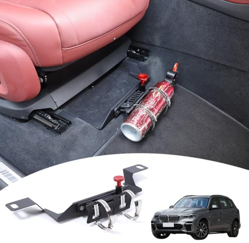 JONKOKO Supporto regolabile in alluminio per estintore compatibile con X5 G05 X6 G06 X7 G07 2019 Co-pilota auto sotto il sedile Staffa di montaggio per estintore a sgancio rapido Roll Bar