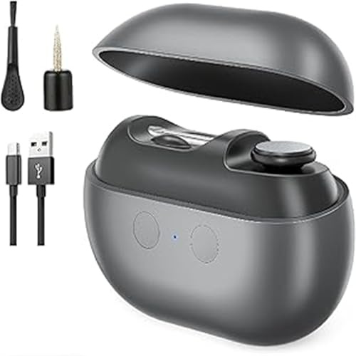 Coupe-ongles intelligent Glosrity Easyclip, coupe et vernis à ongles en un seul appareil, Vueeze Easyclip, coupe-ongles électrique 2 en 1, avec lumière LED et rangement pour pince (Black)