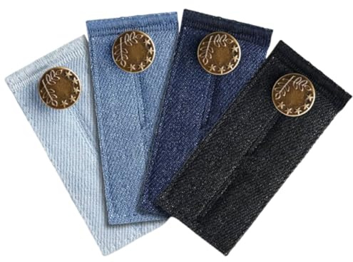 Estensione della Cintura dei Pantaloni, 4 Pezzi, Estensori Cintura Premaman, Estensioni Regolabili in Vita, con bottone in vita, per pantaloni, jeans e gonne, per gravidanza e fluttuazioni di peso
