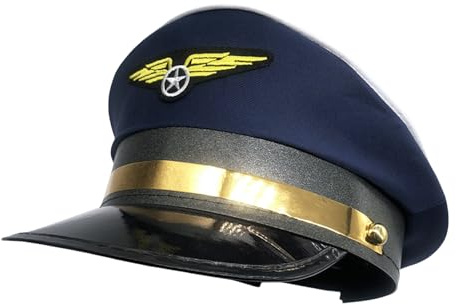 Genérico Sombrero Piloto - Ajustable Sombrero De Piloto De Avión - Sombreros De Disfraz De Avión Para Mujer Hombre Para Juegos De Rol Y Fiesta Temática De Aerolínea
