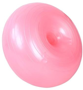 CHICIRIS Balle de Yoga Ballon de Yoga en Forme de Beignet en PVC 50 Cm Ballon d'exercice Gonflable avec Lignes Antidérapantes et Pompe à Pied pour Enfants étudiants Adultes Entraînement