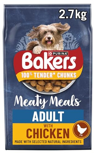 BAKERS Meaty Meals Adult Dry Dog Food Chicken 2.7kg (Pack of 4)