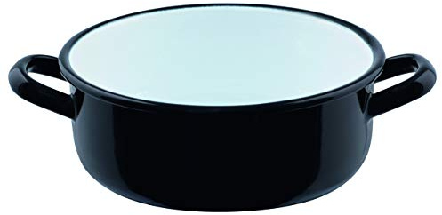 Riess, 0237-017, dvärg gryta med fläns ø 14 cm, RIESEN OCH Dvärgar, emalj, volym (REc.): 0,8 liter, tillverkad i Österrike, LBH: 21,3 x 15,7 x 6,2 cm, 0,450 kg, induktionsspis kompatibel, ugnssäker