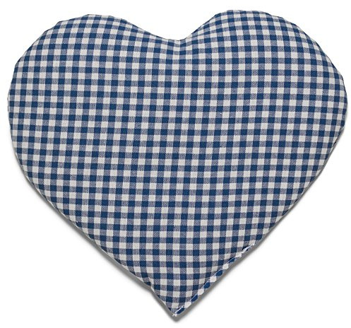 Cuscinetto a forma di cuore con semi di uva - 30 x 25 cm bianco-blu - Cuscino riscaldabile