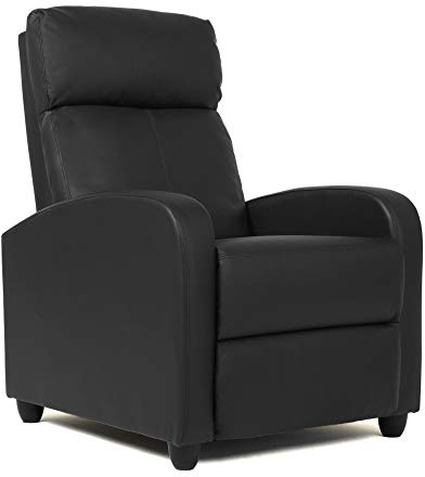 FDW Recliner Chair Push Back Sofa Home Theater Seating with Lumbar Support and Leather Padded Seat Backrest for Living Room