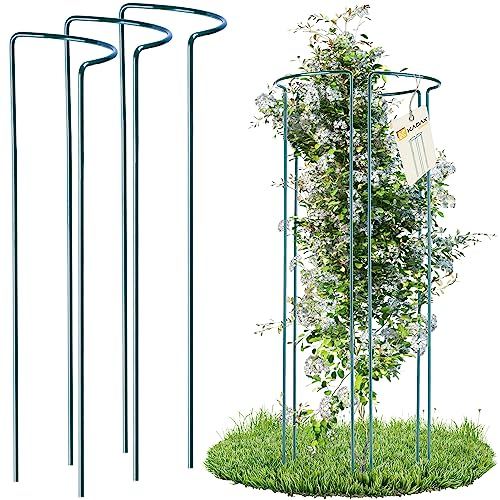 KADAX Pflanzenhalter, 3 Stück, Pflanzenstütze aus Stahl, halbrunde Rankhilfe für Pflanzen, Garten, wetterfester Blumenhalter, Staudenhalter, Strauchstütze, Blumenstütze, freistehend (Höhe: 90 cm)