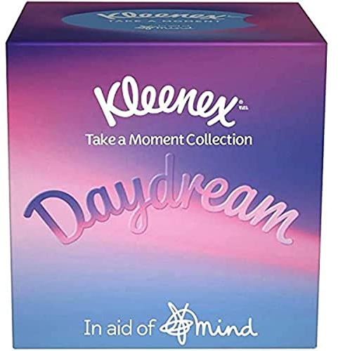Kleenex Take a Moment Collection Mouchoirs - 1 Boîte à Mouchoirs Cube - En Aide à l'Esprit - Contient 4 Motifs Différents