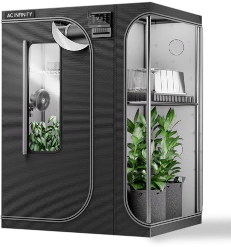 AC Infinity CLOUDLAB 864D – 2-in-1 Advance Grow Zelt 150 × 120 × 200 cm, 25 mm Stahlstangen, laborgetestet höchste Reflexion, größtes Sichtfenster, Montageplatte für Controller, Indoor Growing