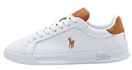 Polo Ralph Lauren Scarpe Polo Ralph Lauren Da Uomo, Modello Sneakers Basse Hrt Ct Ii 809877598, Realizzate in Pelle. 42 Bianco