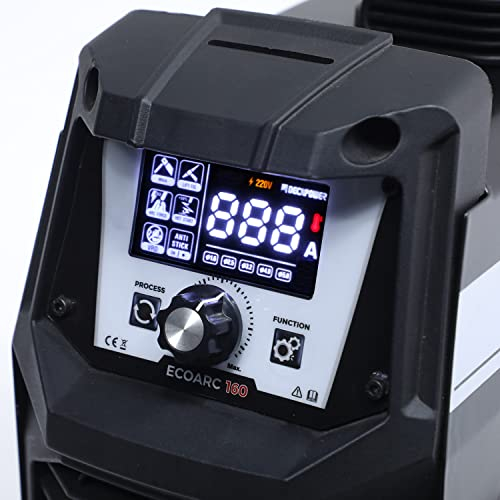 Decapower ECOARC - Saldatrice ad arco 160A, inverter MMA saldatrice elettrica, saldatura portatile con schermo per uso familiare
