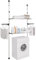 ARIIKON Teleskop Badezimmer Regal aus Metall Verstellbar Badregal Teleskopregal über Waschmaschine Toilette mit 2 Ablagen und 2 Aufhängern für Bad, Waschküche, Schlafzimmer, Schwarz