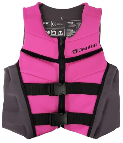 Owntop Swim Jacket Youth 50-90 lbs, Neoprene Swim Vest Kids, Lightweight, Quick-Dry, Buckles Zipper, Kayak, Swimming Training, Boating, Watersports (Fuchsia, M)