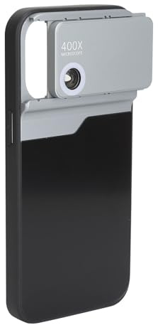 Obiettivo per Fotocamera per Microscopio del Telefono, Adattatore per Fotocamera per Smartphone con Obiettivo per Microscopio 400X con Lenti Ottiche HD e Luce LED, Obiettivo