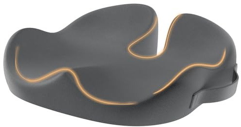 ProtoArc Seat Cushion, Office Chair Cushion for Sciatica, Coccyx Cushion, Ergonomic Memory Foam Seat Cushion for Car, Home, Pressure Relief Pad for Hip, Tailbone, All Day Comfort - Dark Gray