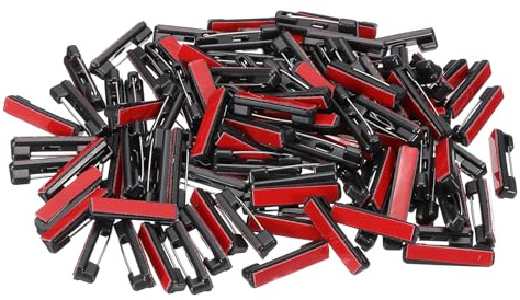 PATIKIL 120Pcs Spille Di Sicurezza, 22mm Spille Autoadesive Spille Bar Spille Targhette Spille All'ingrosso Piccole Con Strisce Adesive A Schiena Piatta Per Abiti DIY Crafts, Nero