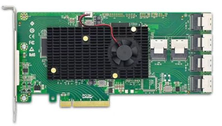 TsoLay Adaptateur PCIe X8 vers SFF-8087, Carte Contrôleur/SAS HBA avec Support NVME HDD. Adaptateur PCIe X8 vers SFF-8087.