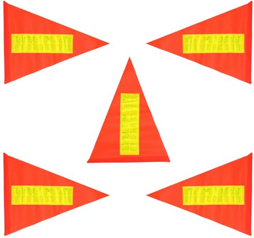 SHOWERORO Bandera de Seguridad Reflectante para Bicicletas Infantiles 5 Unidades PVC Ligera 215X285X285 CM Compatible Mástil de 6 MM Accesorios Ciclismo Señalización Segura