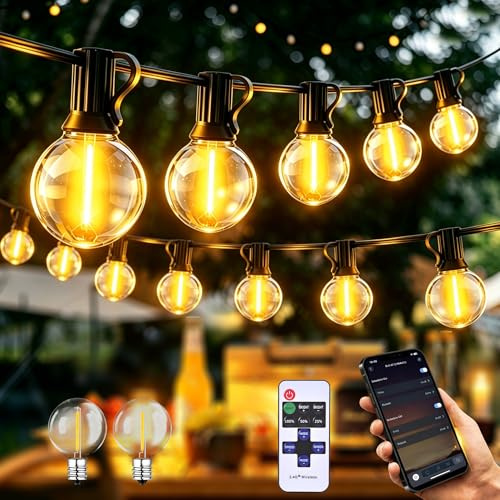 30M Utomhus Ljusslinga LED, Utomhus Ljusslingor G40 Ljuskedja Girland Ljus LED Linga med Vattentät Inomhus Garland Outdoor Fairy Lights Dekorativa Gård för Trädgård, Garage, Bröllop, Fester