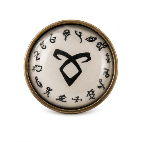 The Dödal Instruments Shadowhunter brons ängelsk kraft runa cabochon brosch