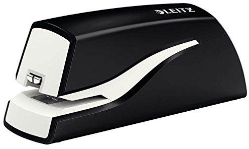 Leitz Elektrisches Büroheftgerät für 10 Blatt, Batteriebetrieb, Inkl. Heftklammern, Schwarz, NeXXt-Serie, 55660095