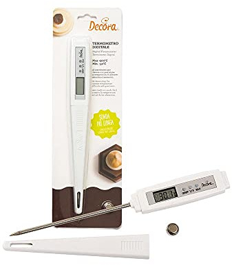 Decora Termometro Digitale, Plastica da -50° a + 300°, Bianco, Lunghezza Ago 11.5 cm