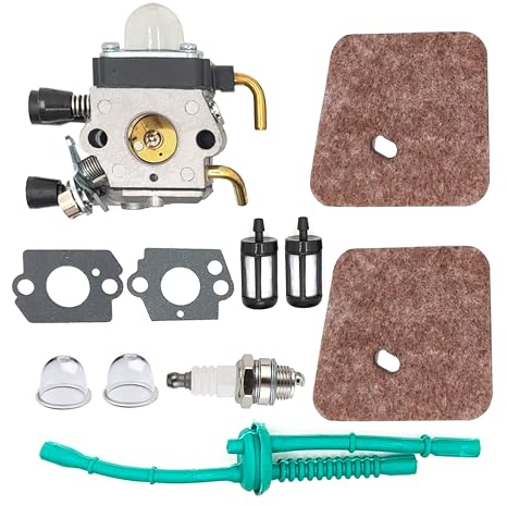 Hippotech C1Q-S97 Vergaser mit Kraftstoffleitung Kit Luftfilter Ersatz für STIHL FS38 FS45 FS46 FS55 KM55 HL45 FS45L FS45C FS46C FS55C FS55R FS55RC Fadentrimmer Weed Eater
