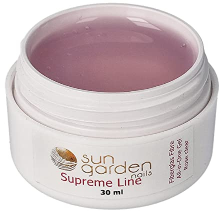 UV ALL IN ONE gel de fibra de vidrio PINK 30 ml Supreme Line - acabado gel de gel de gel adhesivo - capa superior brillante