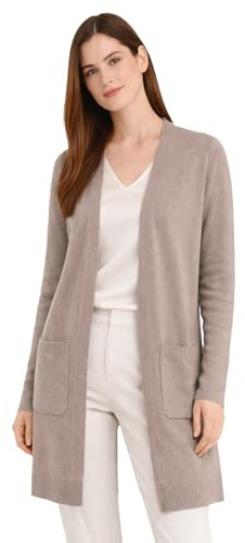 State Cashmere Long Sweater Cardigan Women 100% Pure Cashmere Cardigan with Pockets Cashmere Cardigans for Women (Undyed Natural, Small)