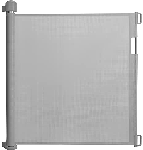 UISEBRT Türschutzgitter Ausziehbar 0-150cm, Treppenschutzgitter für Baby und Pelztiere, Kinder Schutzgitter für Innen- und Außenbereich, Grau